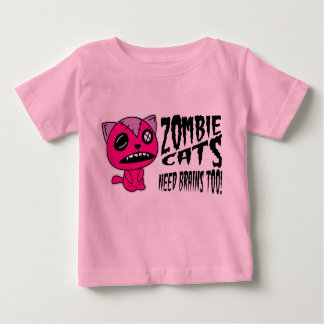 Zombie Katzen-Bedarf Gehirne auch! Baby T-shirt