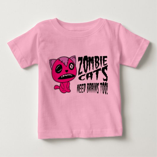 Zombie Katzen-Bedarf Gehirne auch! Baby T-shirt (Vorderseite)