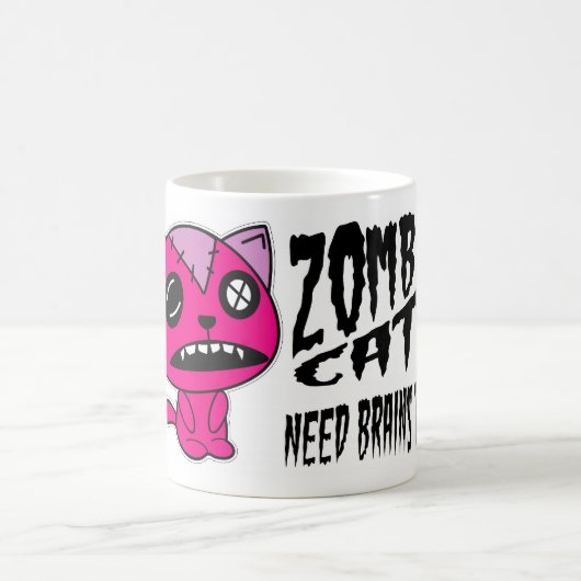 Zombie-Katzenbedarf Gehirne auch! Kaffeetasse (Mittel)