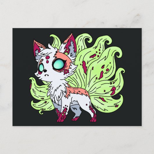 Zombie Kitsune Postkarte (Vorderseite)