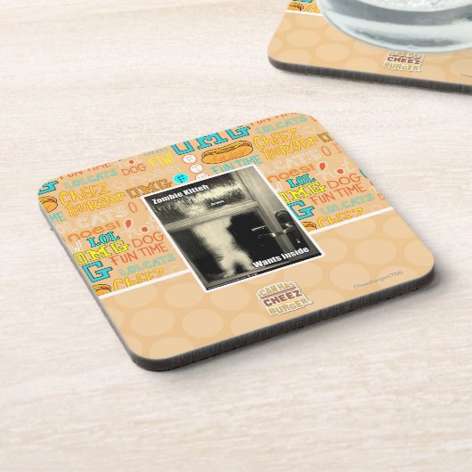 Zombie Kitteh Getränkeuntersetzer (Linke Seite)