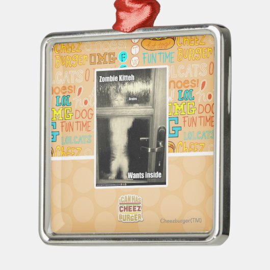 Zombie Kitteh Ornament Aus Metall (Links)