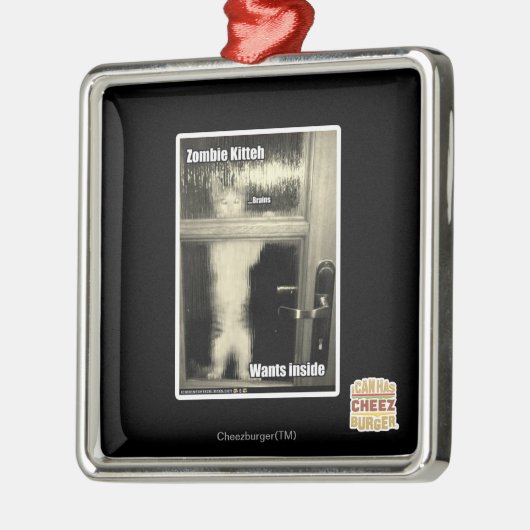 Zombie Kitteh Ornament Aus Metall (Links)