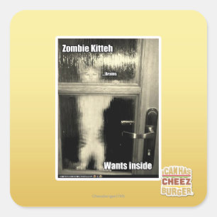 Zombie Kitteh Quadratischer Aufkleber