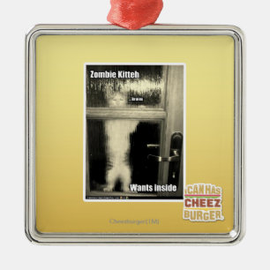 Zombie Kitteh Silbernes Ornament