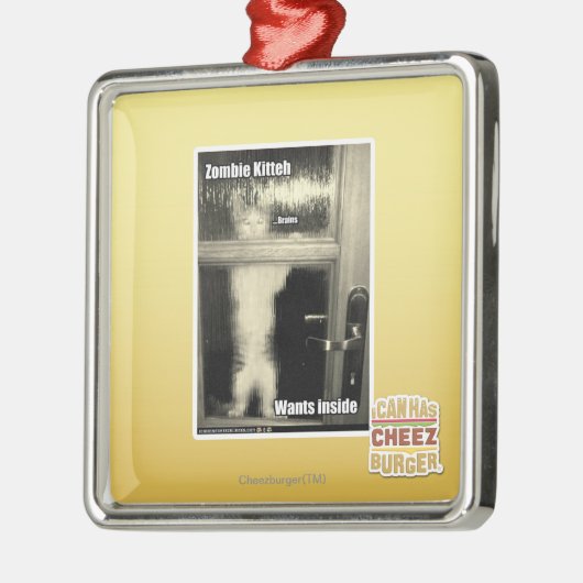 Zombie Kitteh Silbernes Ornament (Links)