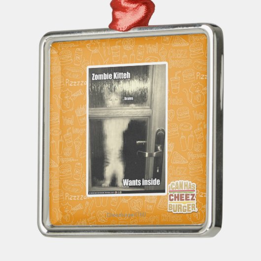 Zombie Kitteh Silbernes Ornament (Links)