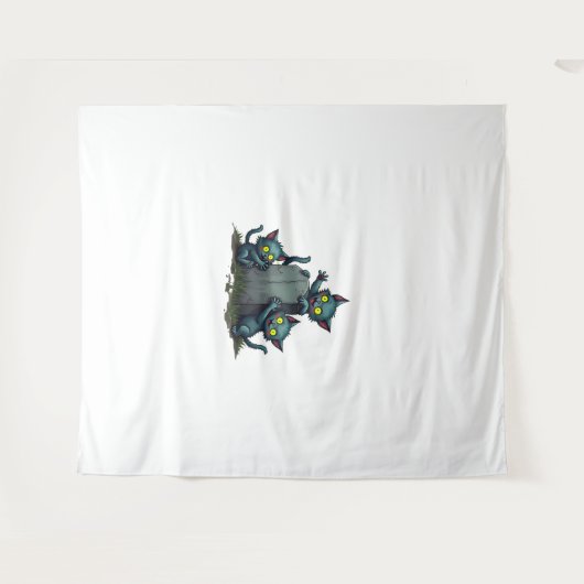 Zombie Kitten überraschend Wandteppich (Vorderseite (Horizontal))