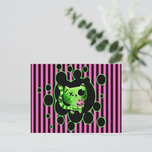 Zombie Kitty Postkarte (Stehend Vorderseite)