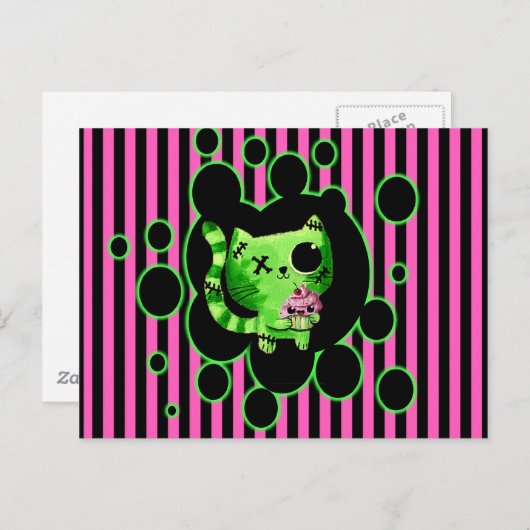 Zombie Kitty Postkarte (Vorne/Hinten)