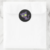 Zombie Kitty Runder Aufkleber (Tasche)