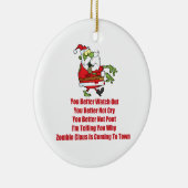 Zombie Klaus (Grün) Keramikornament (Rechts)