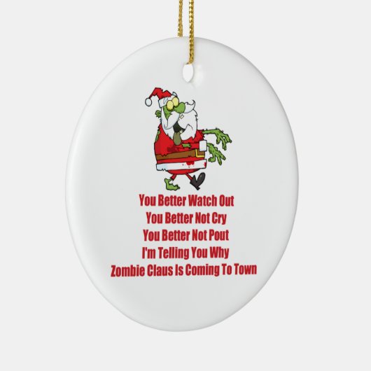 Zombie Klaus (Grün) Keramikornament (Rechts)