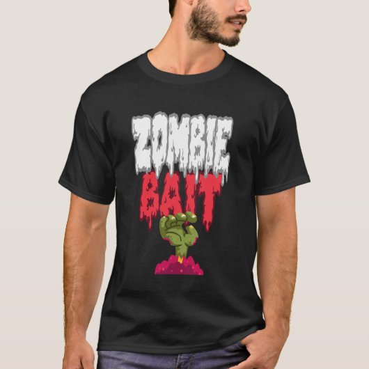 Zombie Köder greift aus dem Grab heraus lustiger H T-Shirt (Vorderseite)