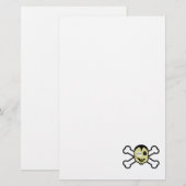 Zombie Kopf und Kreuz Briefpapier (Vorne/Hinten)