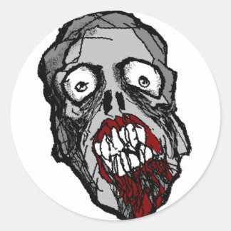 Zombie Kopfaufkleber Runder Aufkleber