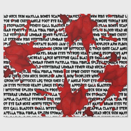 Zombie Körperteil Köder mit Spritzer Geschenkpapier (Flach)