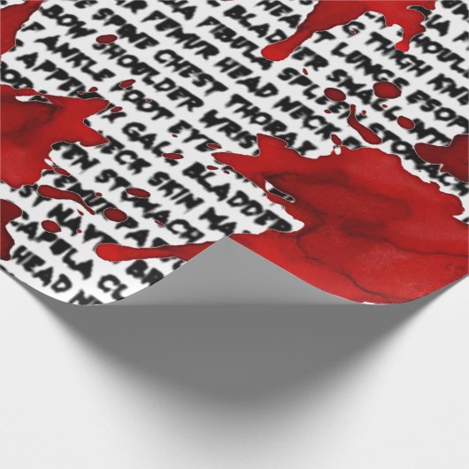 Zombie Körperteil Köder mit Spritzer Geschenkpapier (Ecke)