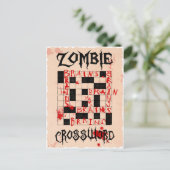 Zombie-Kreuzworträtkarte Postkarte (Stehend Vorderseite)