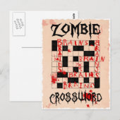 Zombie-Kreuzworträtkarte Postkarte (Vorne/Hinten)