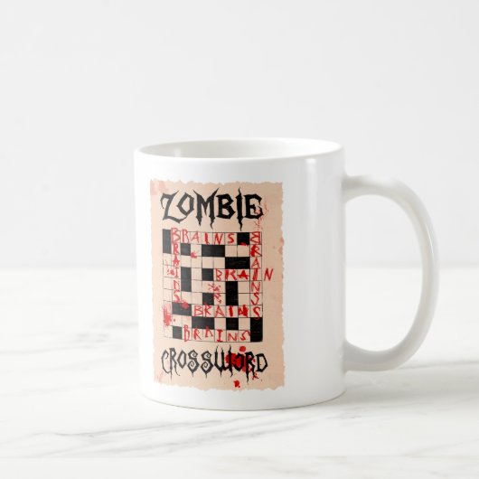 Zombie-Kreuzworträtsel-Tasse Kaffeetasse (Rechts)