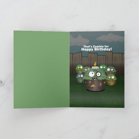 Zombie-Kuchen-Geburtstag #1 Karte (Innenseite)