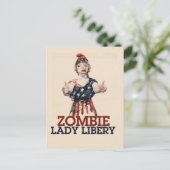 Zombie Lady Liberty Postkarte (Stehend Vorderseite)