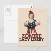 Zombie Lady Liberty Postkarte (Vorne/Hinten)