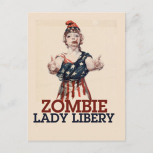 Zombie Lady Liberty Postkarte