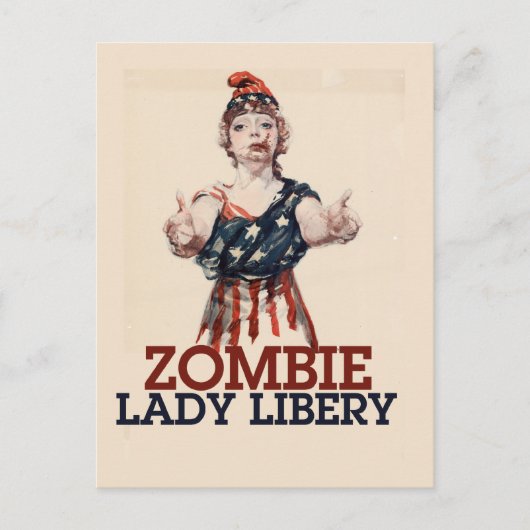 Zombie Lady Liberty Postkarte (Vorderseite)