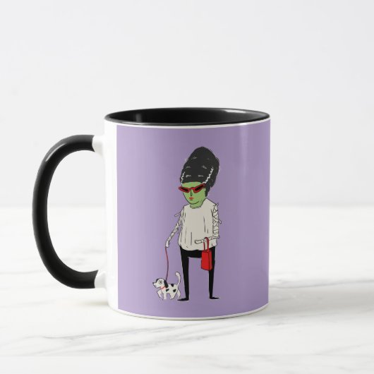 Zombie Lady mit Hund "Happy Halloween Boo-ti-ful Tasse (Links)