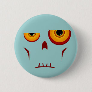 Zombie-langes Gesichts-Knopf Button