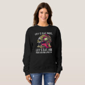 Zombie Lasst uns Kinder essen Interpunktion rettet Sweatshirt (Vorne ganz)