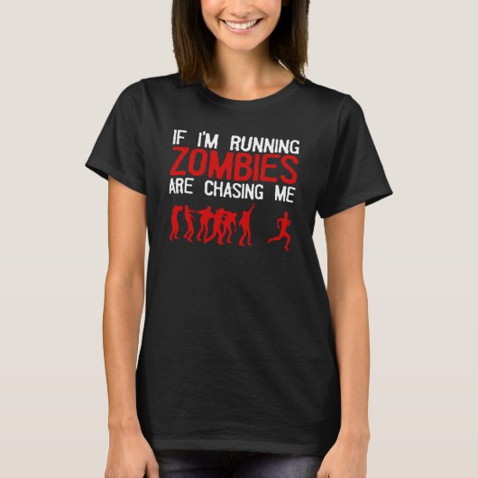 Zombie läuft Design für Männer Halloween Funn Frau T-Shirt (Vorderseite)