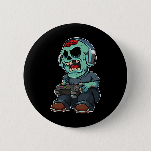 Zombie Lazy Halloween Kostüm Funny Gaming Video-g Button (Vorderseite)