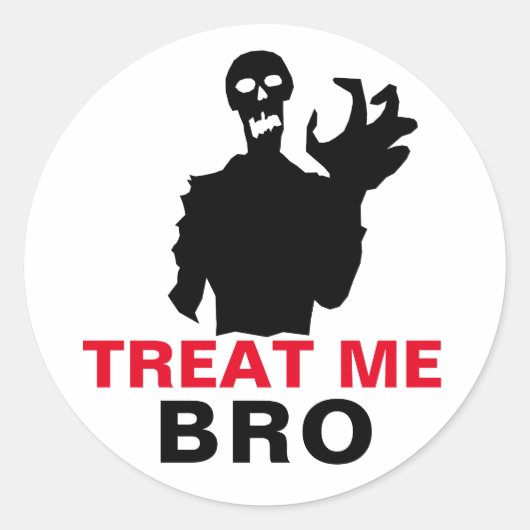 Zombie Leckerei Me Bro lustiges Halloween Runder Aufkleber (Vorderseite)