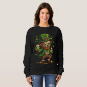 Zombie Leprechaun Irish St Paddy's Beer Sweatshirt (Vorne ganz)