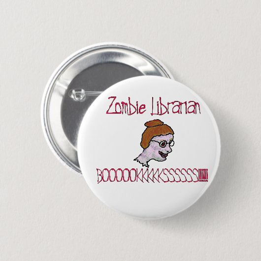 Zombie Librarian Button (Vorne & Hinten)