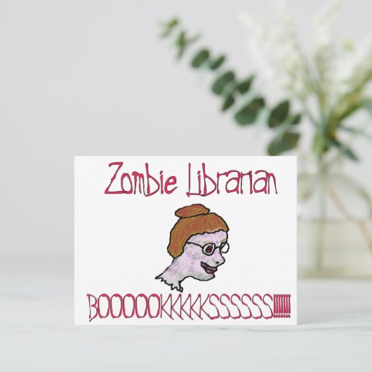 Zombie Librarian Postkarte (Stehend Vorderseite)