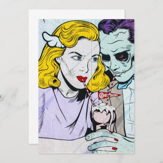 Zombie-Liebe Dankeskarte (Vorne/Hinten)