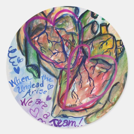 Zombie Liebe Gedicht Custom Label Stickers (Vorderseite)