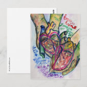 Zombie Liebe Gedicht Kunstmalerei Postkarten (Vorne/Hinten)