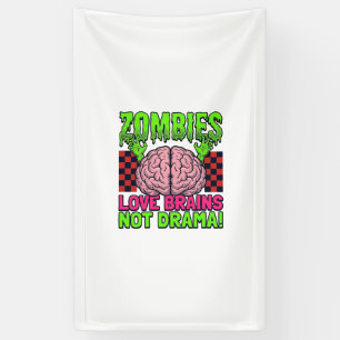 Zombie Liebe Gehirne Keine Drama Vintage Horror De Banner