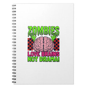 Zombie Liebe Gehirne Keine Drama Vintage Horror De Notizblock