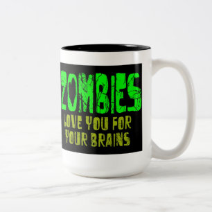 ZOMBIE-LIEBE-GEHIRNE ZWEIFARBIGE TASSE