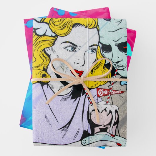 Zombie-Liebe Geschenkpapier Set (Beispiel)