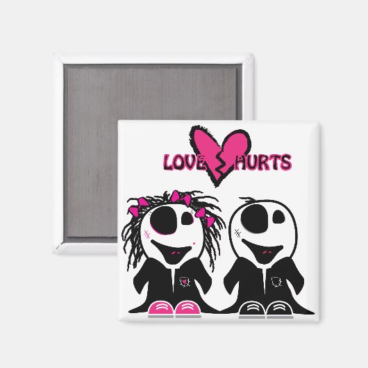 ZOMBIE LIEBE HURTS MAGNET (Vorderseite/Rückseite)