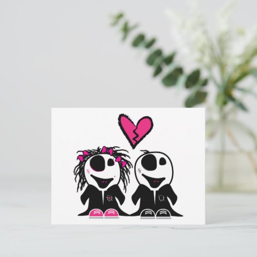 ZOMBIE-LIEBE POSTKARTE (Stehend Vorderseite)