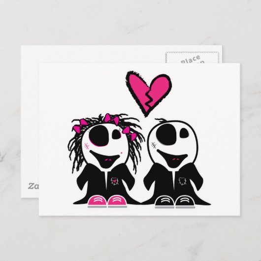 ZOMBIE-LIEBE POSTKARTE (Vorne/Hinten)