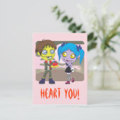 Zombie Liebe Postkarte (Stehend Vorderseite)